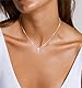 VIROMY Halskette Damen Silber Anhänger Halskette Klein und Zart 14K Versilber Mode Kreuz Anhänger Niedlich Religiösen Minimalist Geschen