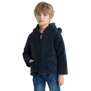 Little Boys Winter Fur Jacket Outwear 3-7 years Bunny Ears Hooded zipper Coat for Children