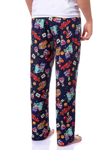 SpongeBob SquarePants Pajama Pants Men's Mr. Krabs Money Lounge Bottoms For Adults4