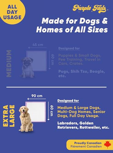 Image of Canada XL Pet Training Pads with Adhesive Tape - Pack of 50 - 8 Layers Super-Absorbent XL Pee Pads for dogs - Built in Pet Attractant, Leakproof - Small, Medium, Large Dogs (50, 90x60 cm)