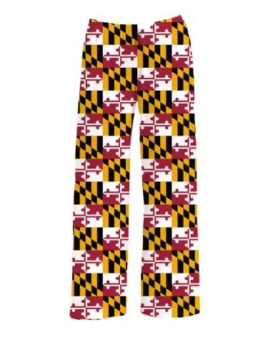 BRIEF INSANITY State Flag Themed Pajama Pants (S-XXL) Comfy Cool Loungewear Bottoms (Medium, Maryland State Flag)