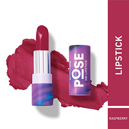Image of MyGlamm POSE HD Lipstick-Raspberry (Pink)-4 gm | Matte Lipstick | Enriched with Moringa oil & Vitamin E | Long-lasting & Moisturising