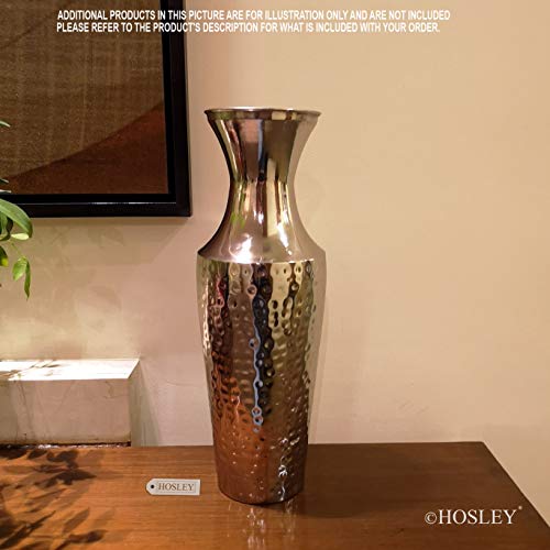 Hosley 18 Inch High Silver Color Metal Floor Vase. Ideal for Dried Flowers Gift for Floral Arrangements Wedding Home Spa Votive Candle Gardens P9 - Image 5
