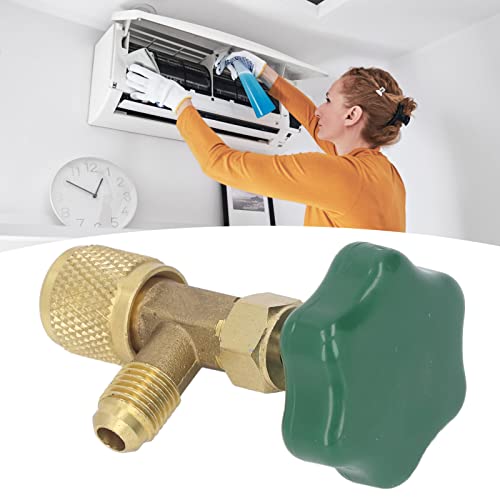 Válvula para aire acondicionado y refrigerante, válvula de toma para latas de refrigerante, sellada contra fugas, cuerpo de cobre y mango de ABS, conexión de tubo SAE de 1/4 pulgada miniatura 5