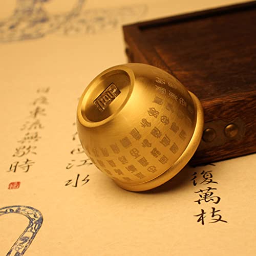 Yardwe Chinese Fortune Golden Treasure Basin Statue Copper Feng Shui Wealth Porsperity Figurine Money Bowl Ornament For Wealth Success Good Luck Home Decoration Golden #TOP6