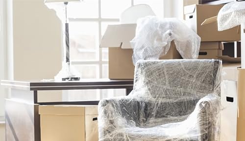 Amazinnov - Stretchfolie aus linearem Polyethylen (LLDPE) mit hoher Leistung – 300m x 500 mm x 20 µm die bevorzugte Wahl für mehrteilige Verpackungen (transparent, 20 µm-300 m-Lot1)