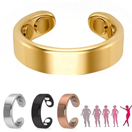 LEEWENYAN 4 Stück Vital Ring Damen Wechseljahre Vitalring Magnet Wechseljahre Verstellbare Magnetring Vitalring zum Ringe Zur Angstreduktion & Besseren Schlaf Rings für Frauen Herren Damen
