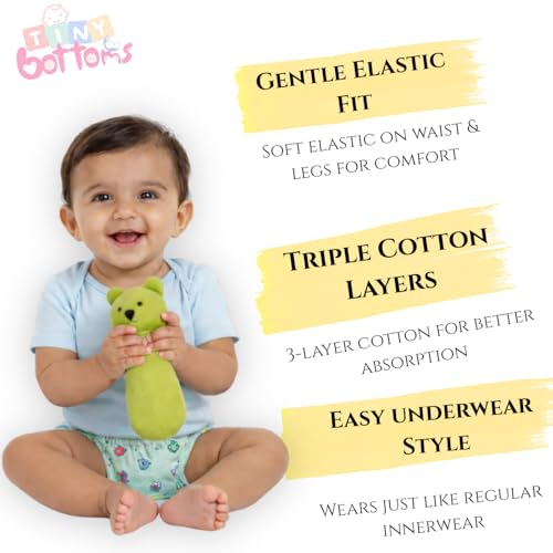 Image of SoftPadded Training Pants | 12-18M | 2PCS | Reusable Pants | Mixed Colours | Soft Cotton Training Pants for Toddlers | Leakproof Breathable Washable Potty Training Underwear