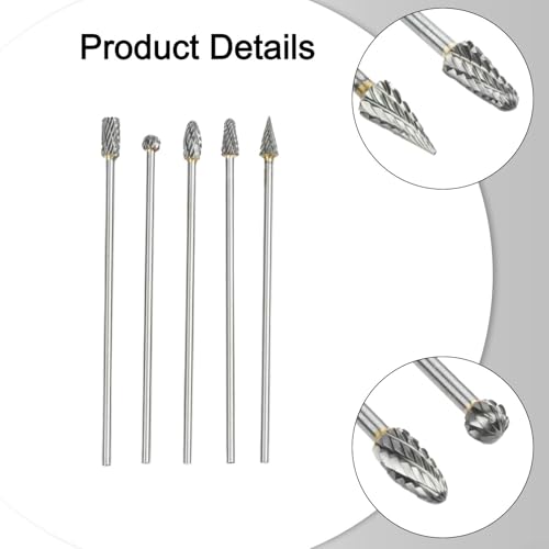 Set de 5 fresas rotativas de carburo sólido 3x6x100 mm miniatura 4
