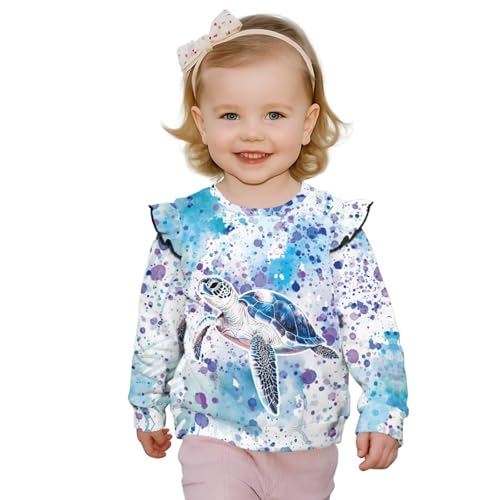 Holiday Sweatshirts for Girls 3-8t Long Sleeve Sweater Pullover Top Crewneck Ruffle Sweatshirts Fall Spring Cloth3