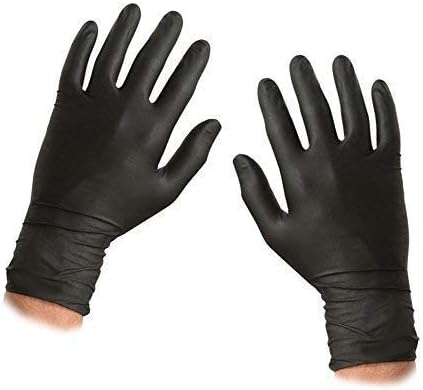 Saville BLACK Nitrile Powder Free Gloves SIZE : MEDIUM (1 Box of 100 Gloves)