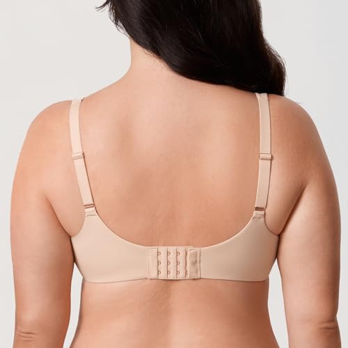 Image of DELIMIRA Women's Confishape Unlined Balconette Bras | Underwire, Supportive, No Padding, Tshirt Bra, Full Coverage, Plus Size