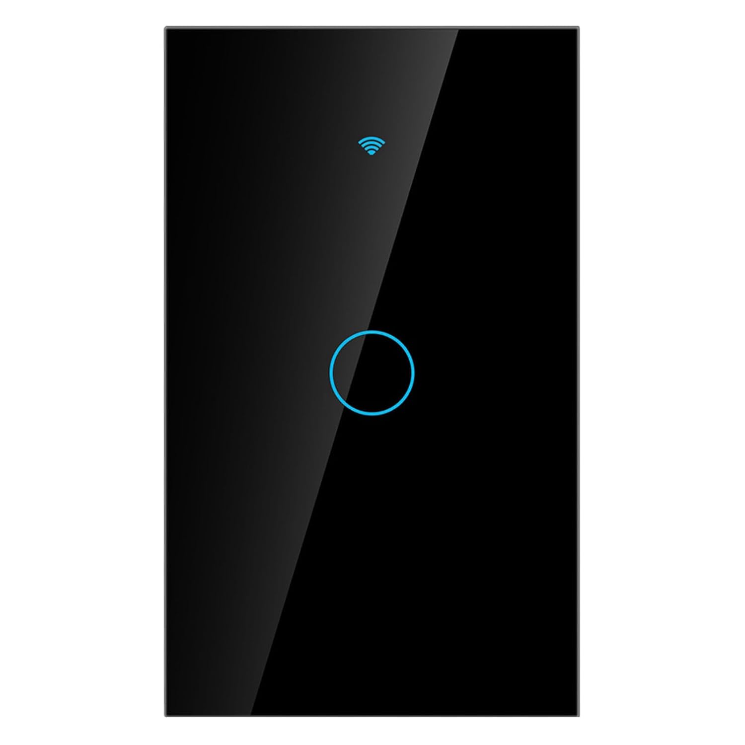 Interruptor inteligente de 1 vía Control de luz de pared táctil (negro de EE. UU.)