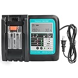 Waitley zingelyマキタ14.4Ｖ/18Ｖ互換充電器 DC18V充電器 安全な冷却ファン付き 液晶パネル付き、一目瞭然 充電完了メロディ付き 対応1830シリーズ1430シリーズリチウムイオンバッテリー充電可 連続充電可能 PSE認証済