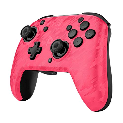 Pdp Gaming Faceoff Deluxe Wireless Switch Pro Controller - Pink Camo / Camouflage - Officially Licensed By Nintendo - Customizable Buttons, Sticks, Triggers, And Paddles - Motion Sensing Controllers #TOP2