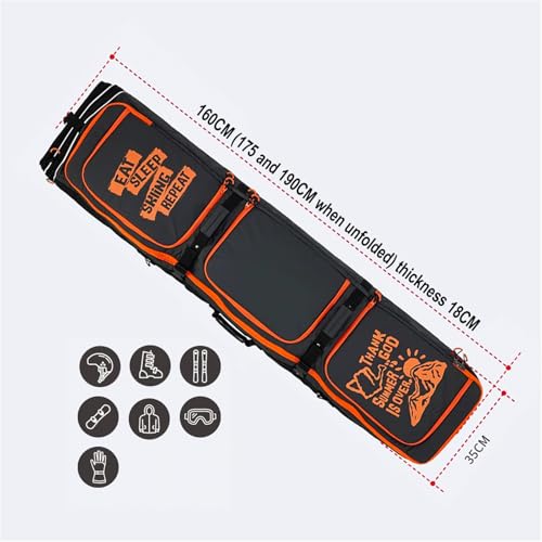 Bolsa con ruedas para snowboard impermeable que protege tus esquís del avión 7