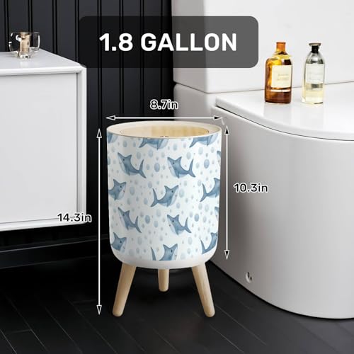 Caneca de basura redonda con tapa y patas 7L miniatura 2