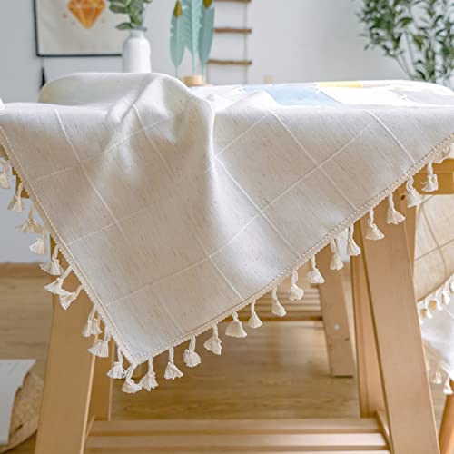 Nappe polyester imperméable rayée lavable 140x241cm pour table salle à manger