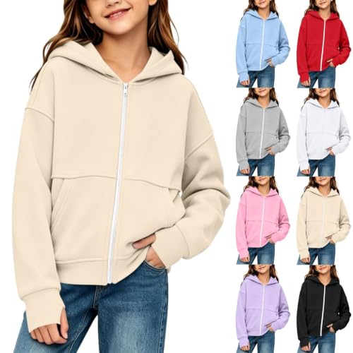 Hvyesh Kids Fleece Jacket Full Zip Casual Hooded Girls Jacket - image 1