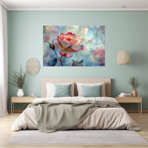 Tableau abstrait vintage sarcelle pour sublimer votre intérieur