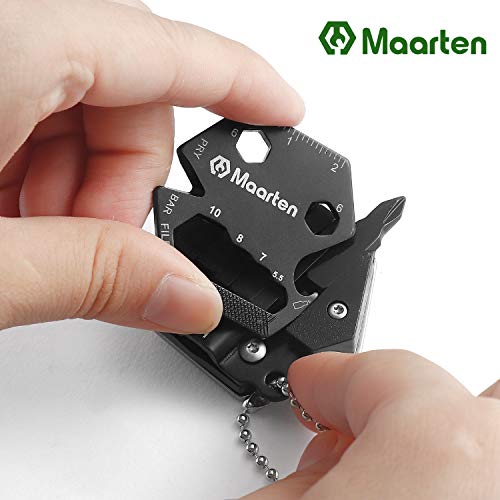 Maarten Multitool With Key Chain, Gifts For Dad Men, Upgraded 14 In 1 Stainless Steel Mini Edc Coin Pocket Multi Tool For Survival, Camping, Hunting, Outdoor, Hiking #TOP3