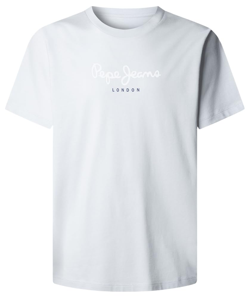 Pepe Jeans Men's EGGO N T-Shirt, Blue (Bleach Blue), S