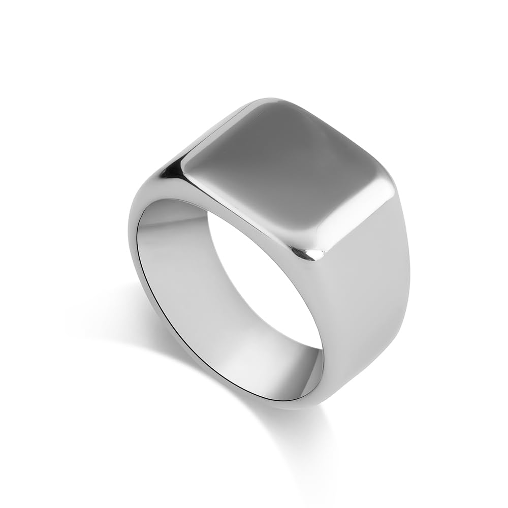 Classic Silver Square Ring for Men (Size- 6,7,8,9,10,11,12) - Men's Accessories | Birthday, Anniversaries Gift for Men & Boys-image-4