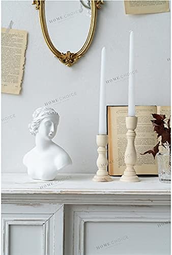 Miniatura 5 de Juego de 3 portavelas de madera, candelabros de madera sin terminar para velas cónicas, centros de mesa para decoración rústica de boda, fiesta,