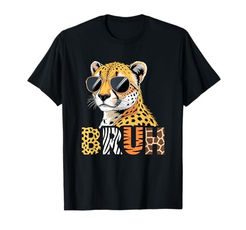 Bruh Cheetah Sunglasses Wild Animal Safari Jungle Meme T-Shirt