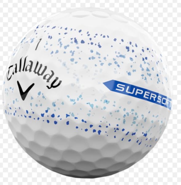 LostGolfBalls - Supersoft Splatter 360 Blue Golf Balls for Callaway, Mint Quality, Highly Visable, 12 Golf Balls