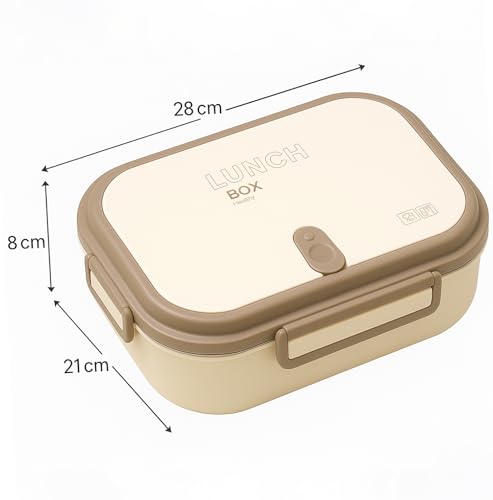 Image of House of Quirk 304 Stainless Steel Insulated Lunch Box for Office & School | 4 Compartments Tiffin Box for Adults & Kids | Leakproof, Durable & Portable Meal Container (Beige)