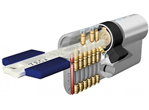 Tesa Assa Abloy TX853040N: Cylindre européen TX80, 30 x 40 mm, Finition nickelée, Compatible serrures à Profil européen, Usage résidentiel et Commercial,...