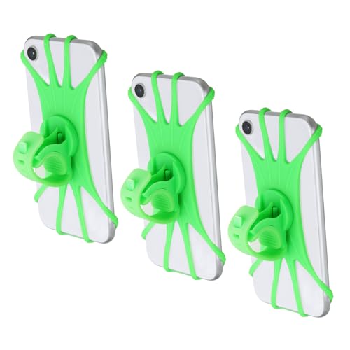 Image of PATIKIL 3Pcs Bike Phone Mount, 360 Rotation Silicone Motorcycle Phone Holder for 3 inch- 6.5 inch Phones Adjustable Phone Mount for Motorcycle Bicycle Electric Scooter, Green