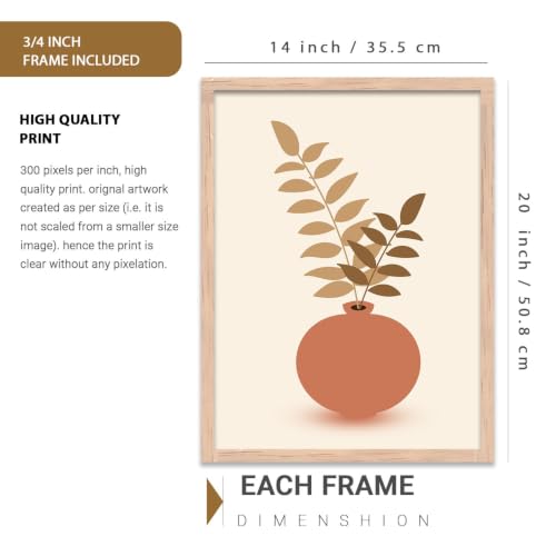 Image of kotart Boho Theme Digital Painting for Wall Decoration - Minimal Art Prints Living Room Bedroom Office Decor (14X20 Inch, J) Pack of 6