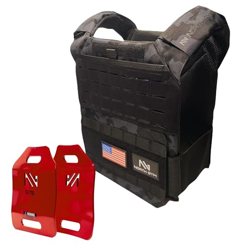 Image of Northgym Adjustable Weighted Vest /Incl. 3D Weight Plates in 14lbs / 20lbs / 30lbs / 42.5lbs - Optimized Weight Distribution and with Curved Plates for Running, Functional Training and Working Out