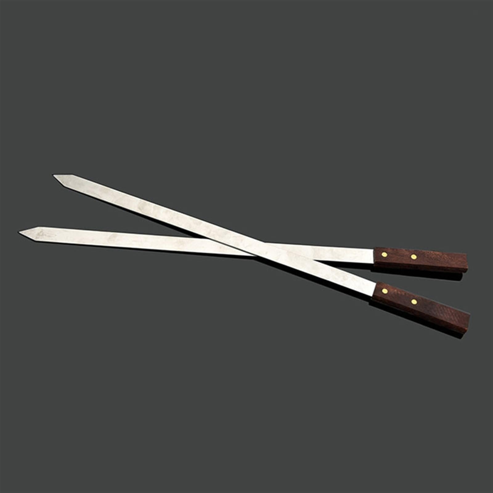 Spiedini di Kebab, 60 cm 23,6 '' Grandi griglie per barbecue Spiedini Manico lungo Forchetta per barbecue Acciaio inossidabile Stile brasiliano Shish Kebab Spiedino per barbecue turco (Colore : 2 Pe