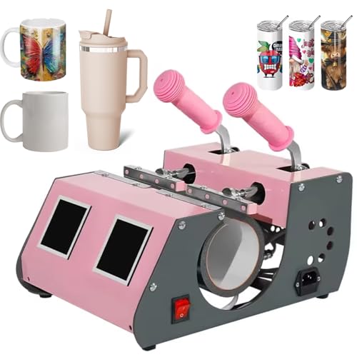Heat Press Machine for 40 Oz Car Cup & Mugs, 600w Portable Sublimation Tumblers Press with Touch Screen, Independent Temperature Control