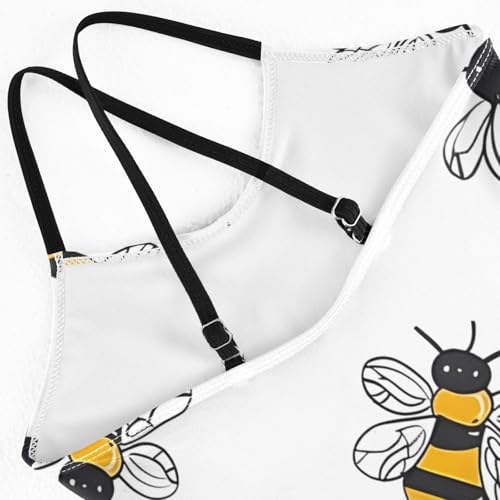 Bolaz Girls Swimsuits One-Piece Bathing Suits Multicolor Kids Sport Summer Beach Swimwear for 3-10 Years Old-Cute Bee4