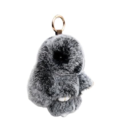 Bunny Fur Rex Rabbit Pompom Ball Doll Pendant Keychain Car Handbag Keyring