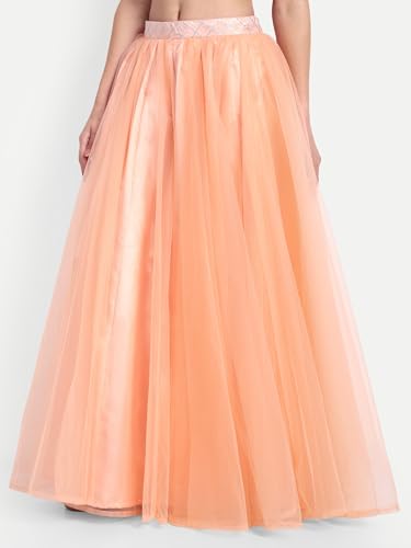 Image of TILISM Women's and Girls Solid Satin Long Skirt