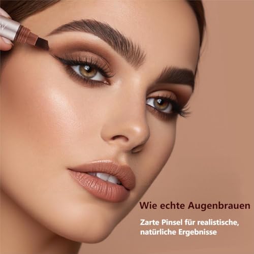 2 Stück Brauenbürste Brow Lifting Set, 3D Augenbrauenstift, Schnell Trocknend, Wasserfest, Natürliche und Lang Anhaltende (04#CHOCOLATE)