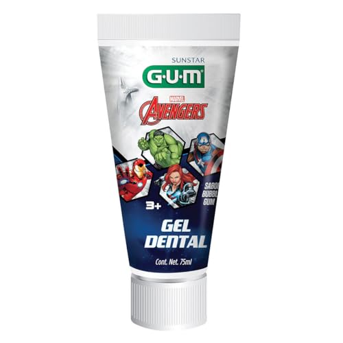 Loncheras Y Termos, Watch GUM® Gel Dental - Pasta Dental Avengers para niños, Higiene Dental 3 años, Sabor Bubble Gum, Protege Contra Caries, 75 ml