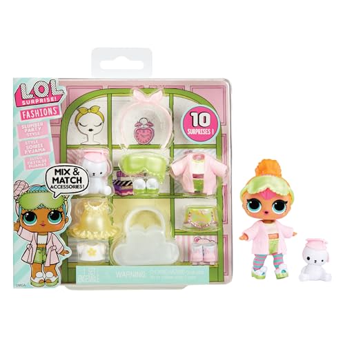 LOL Surprise Fashion Packs Slumber Party Style - 6 Estilos únicos Cada uno (3) atuendos, (2) Pares de Zapatos, (4) Accesorios - Mezcla y combina Estilos para Crear toneladas de nuevos Looks - Regalo