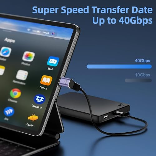 Image of Tobo USB C Magnetic Adapter USB4 40Gbps 8K 60Hz Video for Thunderbolt 4 MacBook Pro /Air, Steam Deck, Switch, VR and More Type C Devices(TD-1104TC, Pack-of-1)