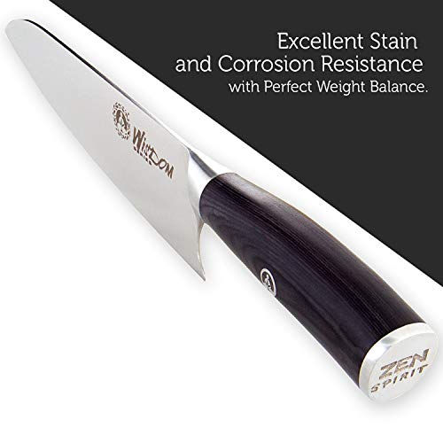 Chef Knife - Professional 8 Inches, High Carbon Stainless Steel, Ultra Sharp and Ergonomic Handle Perfect for Sushi, Chopping, Slicing, Dicing & Mincing. Wisdom Series Kitchen Knife - Thumbnail 3