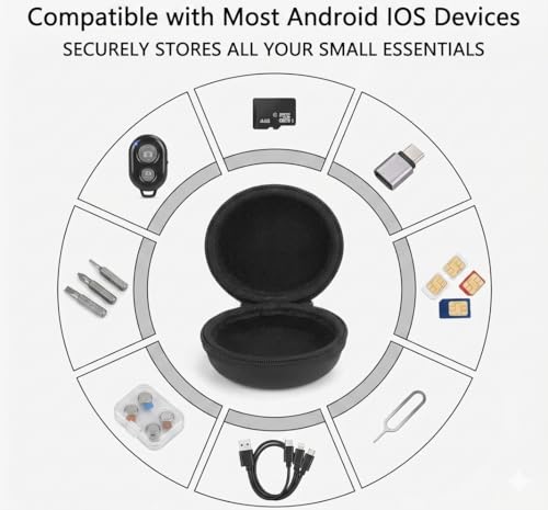 Image of skysia Bluetooth Remote for Mobile Wireless Camera Shutter Button & Pouch | Photo Clicker Remote for Selfie Stick, Tripod & Vlogging | Compatible with iPhone & Android Smartphones (with Case 1 Unit)