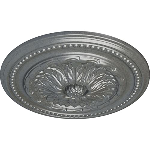 Image of Ekena Millwork CM15CHPLS 15-3 /4 inch x 1-7 /8 inch Chester Ceiling Medallion, Platinum