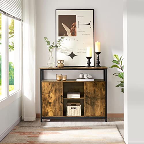 Yaheetech Sideboard, Kitchen Buffet Table, Storage Cabinet, Console Table With Two Doors And Adjustable Shelves For Kitchen, Dining Living Room Entryway, Industrial Style, Rustic Brown #TOP3