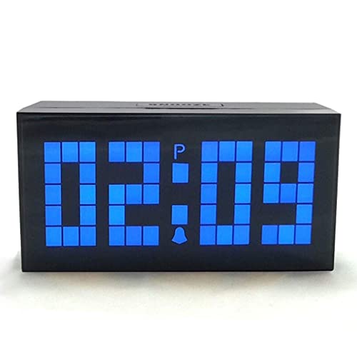 Réveil numérique bleu XXZ avec horloge LED et thermomètre intérieur