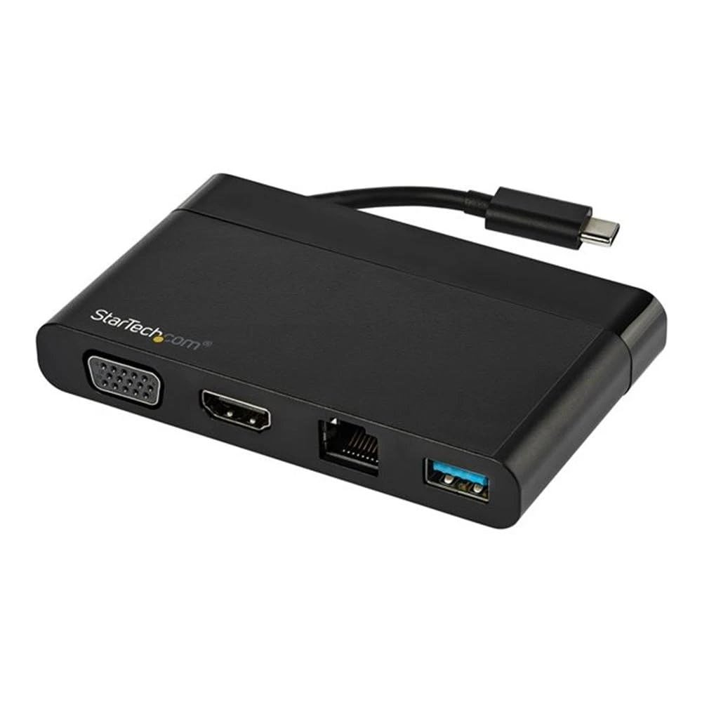 StarTech.com Adattatore Multi-porta USB-C con HDMi e VGA - 1x USB-A - Mac / Windows / Chrome - 4K - 1xA - GbE - Adattatore USB-C Portatile | Design compatto da viaggio, Uscita video 4K, Plug and play